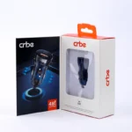 شارژر فندکی کربی مدل CR-G102 با بدنه آلومینیومی آبی متالیک، دارای دو درگاه خروجی USB و Type-C، پشتیبانی از فناوری شارژ سریع PD و QC 3.0 و حداکثر توان 48 وات.