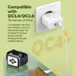 شارژر دیواری فست شارژ Ldnio A2526C 2Port 3A QC4.0+ PD 45W + کابل تایپ سی - Image 5