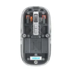 ماوس بی‌سیم هیسکا مدل HX-MO155، دارای اتصال دوگانه بلوتوث و دانگل USB، بدنه مقاوم از جنس ABS، طراحی ارگونومیک و دقت حسگر 1600 تا 3200 DPI، مناسب برای استفاده حرفه‌ای و روزمره.