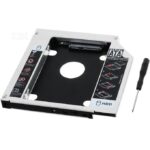 براکت هارد اینترنال مدل 12.7 HDD Caddy، مجهز به رابط SATA 3.0، سرعت انتقال بالا تا 1050 مگابایت بر ثانیه، حافظه کش 128 مگابایت، نصب آسان و سازگار با انواع لپ‌تاپ‌ها برای افزودن هارد دوم.