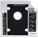 براکت هارد اینترنال مدل 12.7 HDD Caddy، مجهز به رابط SATA 3.0، سرعت انتقال بالا تا 1050 مگابایت بر ثانیه، حافظه کش 128 مگابایت، نصب آسان و سازگار با انواع لپ‌تاپ‌ها برای افزودن هارد دوم.