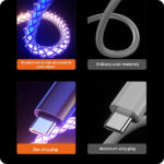 کابل شارژ تایپ سی 66 وات RGB برند اوی مدل CL-127T - Image 4