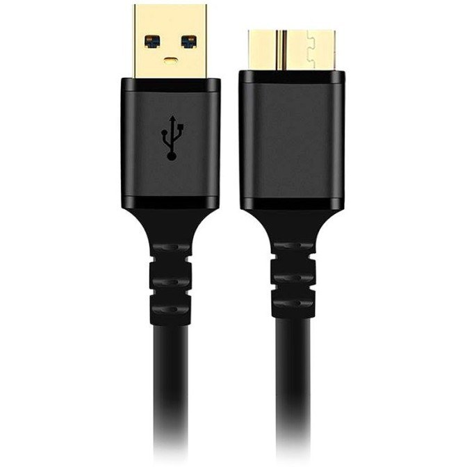 کابل هارد 3.0 USB کی نت پلاس مدل KP-CUAMHDD06 به طول 0.6 متر، با روکش TPE مقاوم، سرعت انتقال 5 گیگابیت بر ثانیه، پوشش داخلی شیلد و فویل، کانکتورهای آلومینیومی با روکش طلا، مناسب برای اتصال هارد اکسترنال و سایر دستگاه‌های مجهز به پورت Micro USB 3.0.
