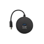 هاب 4 پورت USB-C پی نت مدل P-231 با قابلیت اتصال هم‌زمان 4 دستگاه از طریق USB 3.0، دارای طراحی کم‌حجم، کابل 10 سانتی‌متری و درگاه microUSB برای تقویت برق‌رسانی، مناسب برای لپ‌تاپ، موبایل و تبلت‌های دارای پورت Type-C