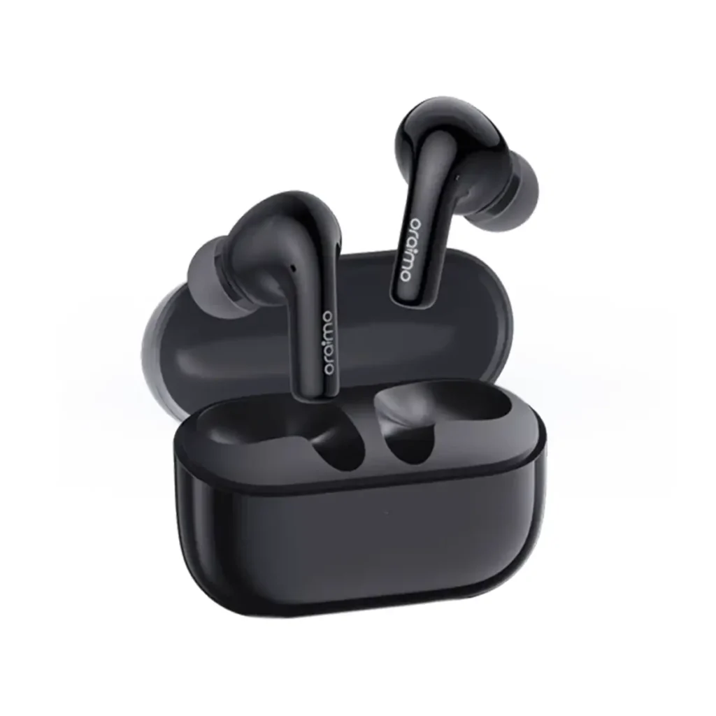 نمایی نزدیک از طراحی جذاب و شیک هندزفری اورایمو SpaceBuds Z درون کیس