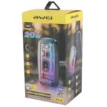 تصویر اسپیکر بلوتوثی Awei KA32 با طراحی مقاوم و نورپردازی RGB