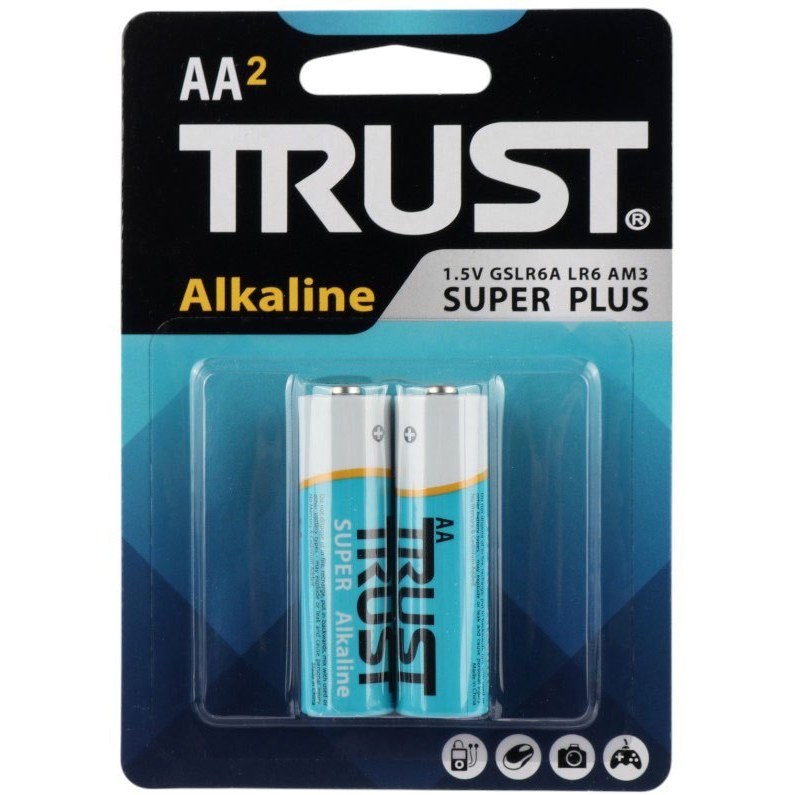 بسته ۲ عددی باتری قلمی تراست مدل Alkaline Super Plus LR6