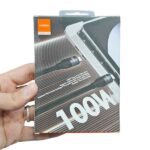 کابل تایپ سی موکسوم 100 وات با چیپ E-Mark