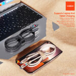 کابل USB-C موکسوم MX-CB325 با نورپردازی RGB